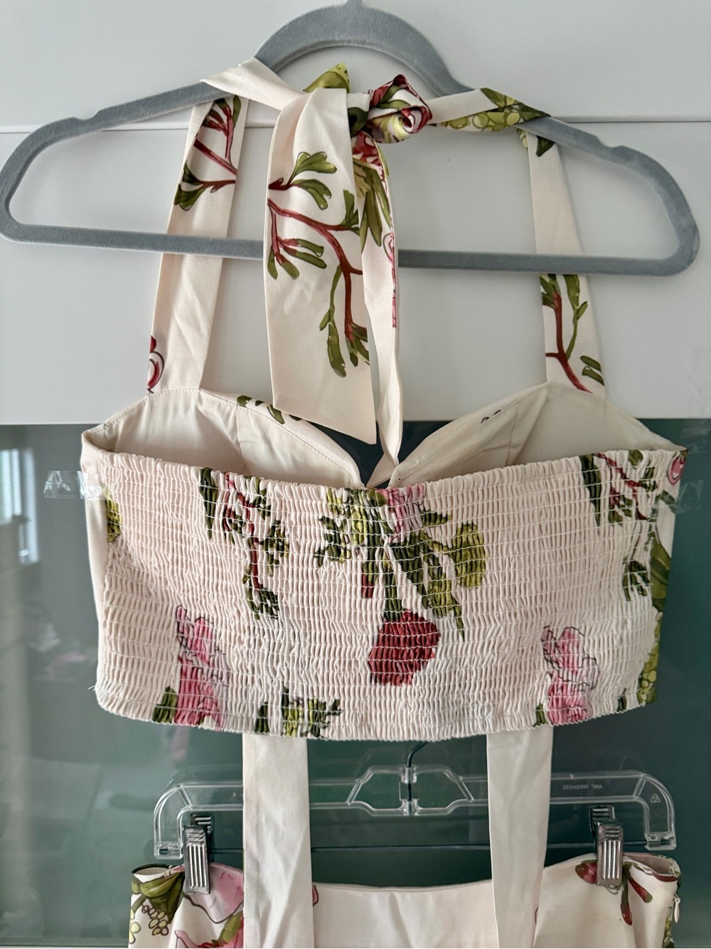 Floral 2 Piece Cream Midi Skirt - Elegant Garden Print - Picture 3 of 4